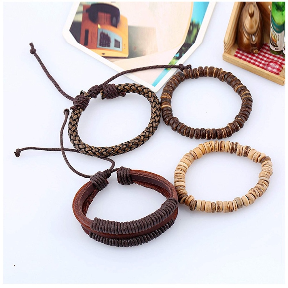 Leather bracelet -Earthy materials-genuine leather - Picture 5 of 7